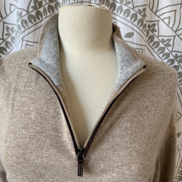 Filippo Riberti marina wool cashmere blend quarter zip sweater - Large - Picture 4 of 6